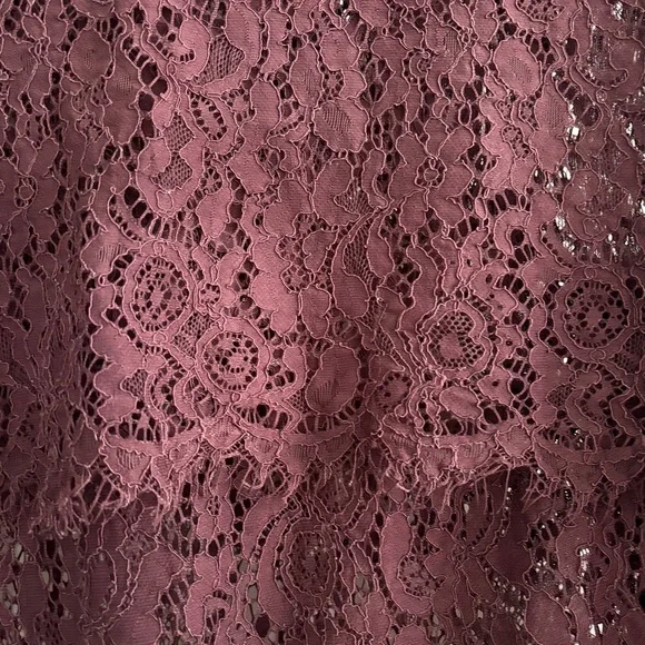 Anthropologie Bl^nk London Wine Lace Savannah Long Sleeve Top Medium - Picture 7 of 13